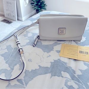 Dooney & Bourke Saffiano Leather Crossbody Clutch Off-white